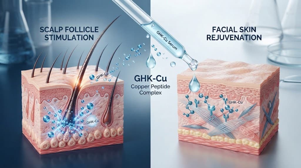 Diagram accompanying GHK-Cu: Uses, Benefits, Research, Side Effects & Dosage Guide